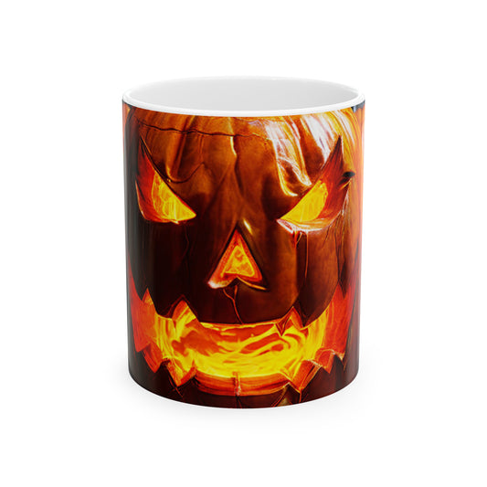 Halloween Jack O Lantern Ceramic Mug, (11oz, 15oz)