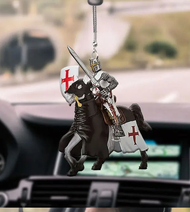 Acrylic Flat Knight Car Pendant Car Interior Decoration Accessories Rearview Mirror Decorations Pendant