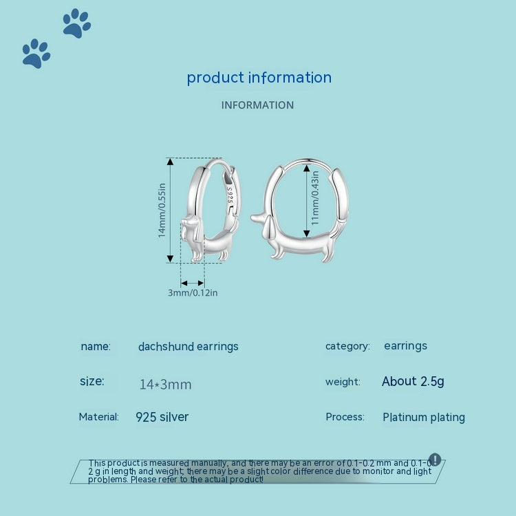 Cute Animal Simple Bracelet Earrings Sterling Silver