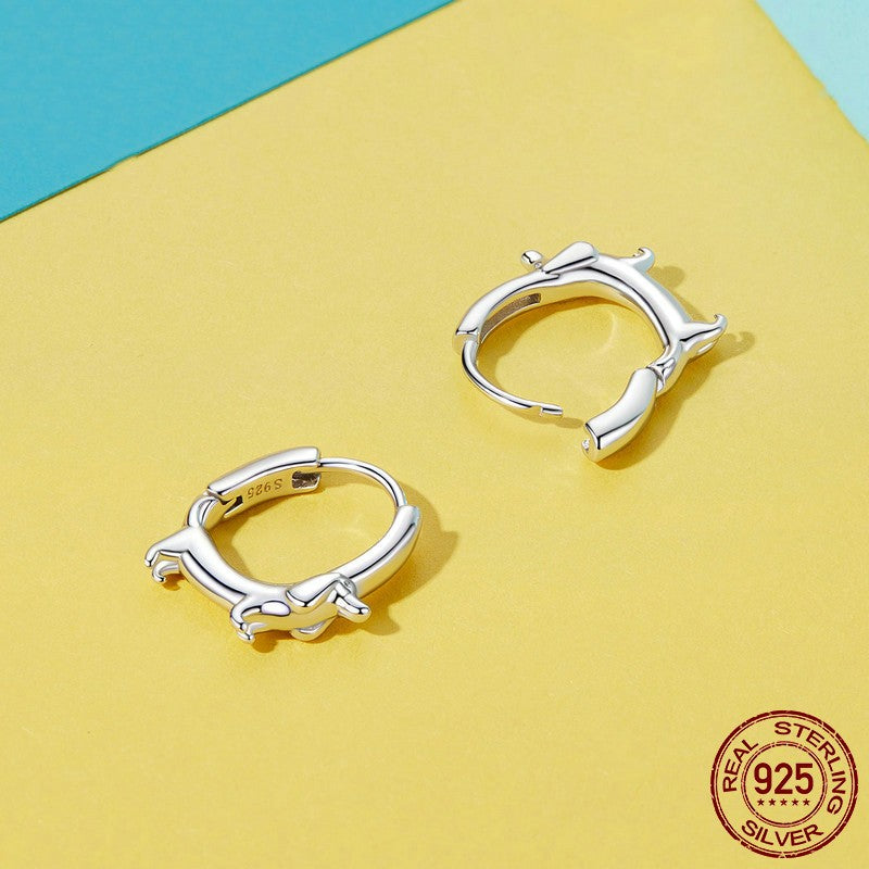 Cute Animal Simple Bracelet Earrings Sterling Silver