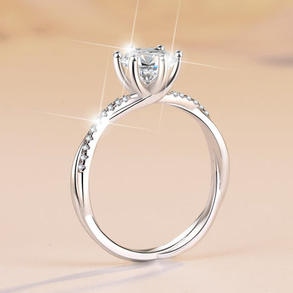 Moissanite Ring Women's 925 Sterling Silver Plated