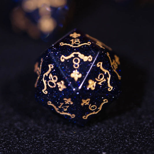 Blue sandstone DnD dice COC running ball dice