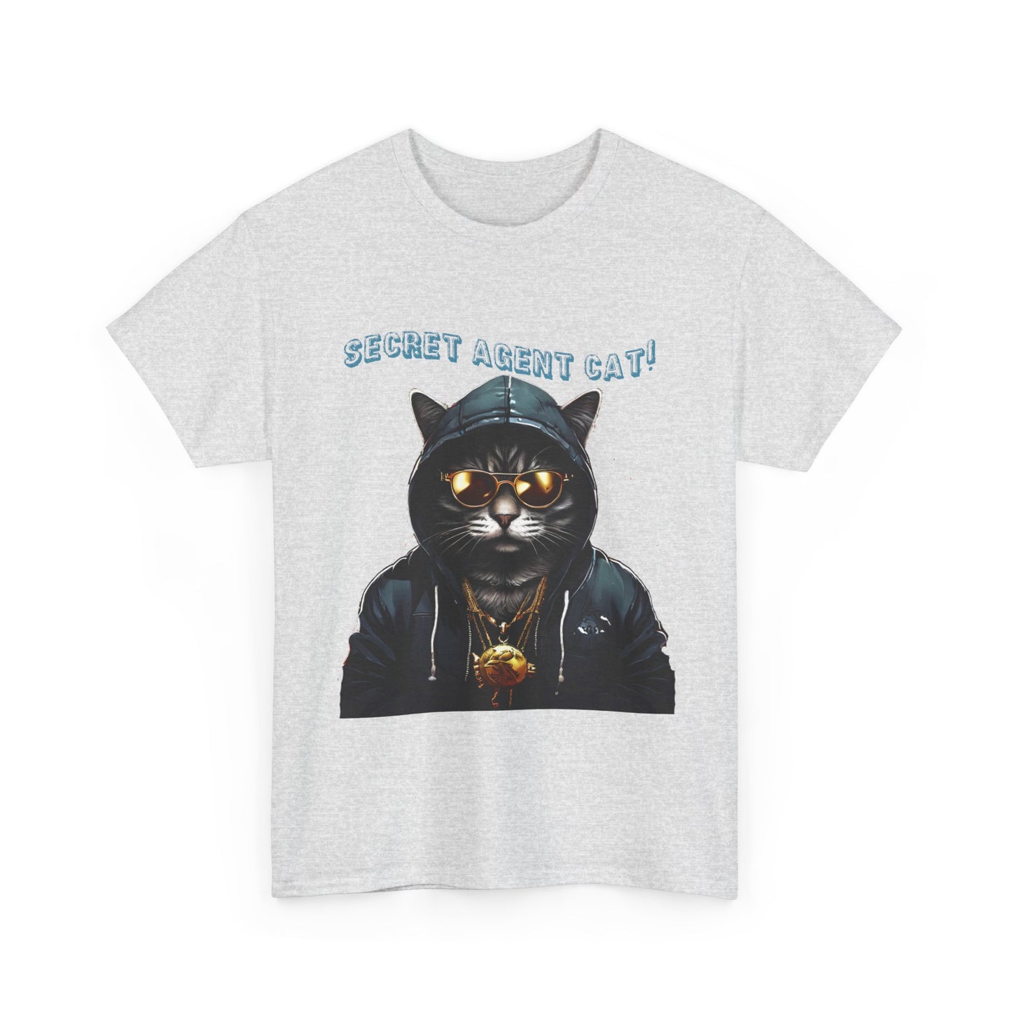 Secret Agent Cat Unisex Heavy Cotton Tee