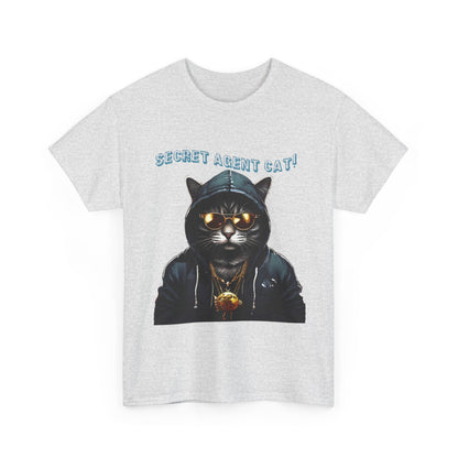 Secret Agent Cat Unisex Heavy Cotton Tee