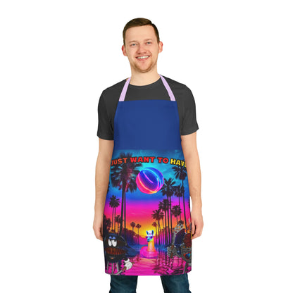 Grills Just Want To Have Fun! Apron, 5-Color Straps (AOP)