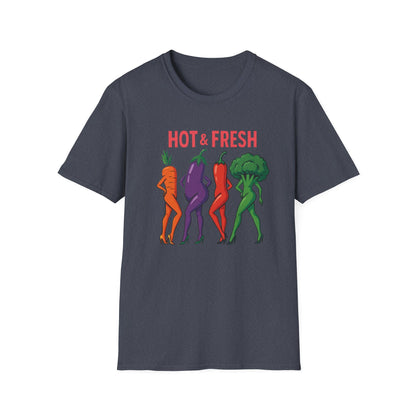 Hot & Fresh Vegetable Graphic T-Shirt, Fun Unisex Tee, Cute Foodie Gift, Summer Outfit, Vegan Fashion Statement
