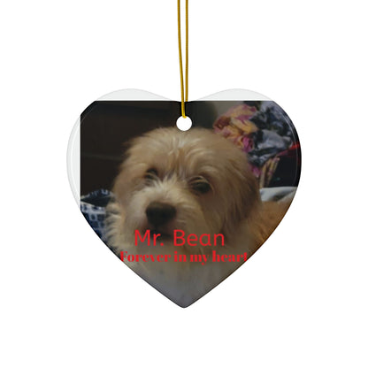 Personalized Pet Memorial Ceramic Ornament - Forever in My Heart - Star Shape