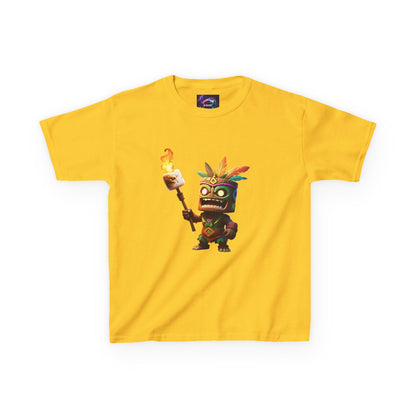 Kids Tiki Toasted Marshmallow Heavy Cotton Tee - Fun & Playful Design for Adventurous Kids
