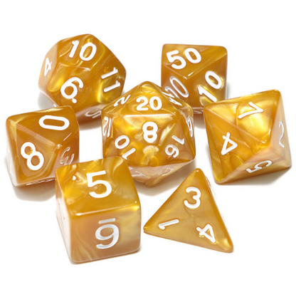 7 sets of multi faced digital dice.