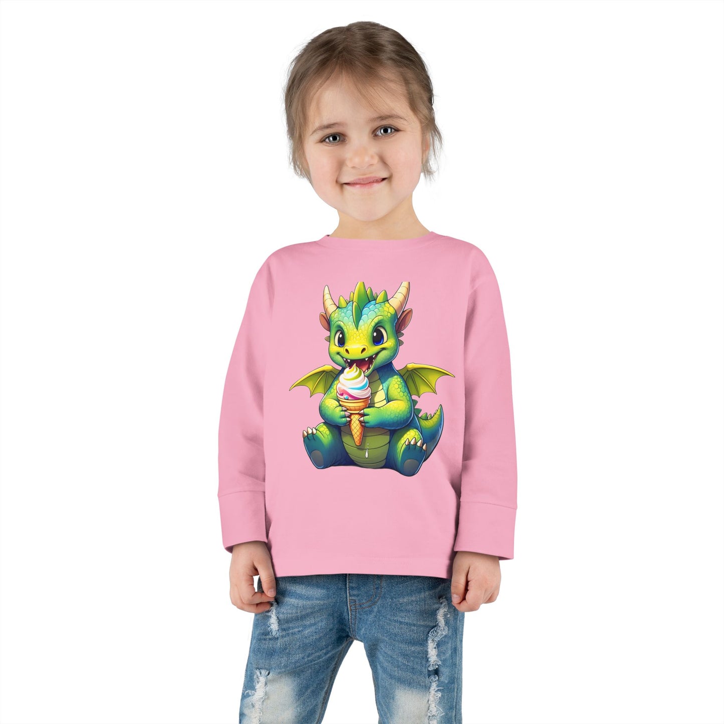 Cute Dragon Toddler Long Sleeve Tee - Perfect for Kids' Birthdays & Playtime