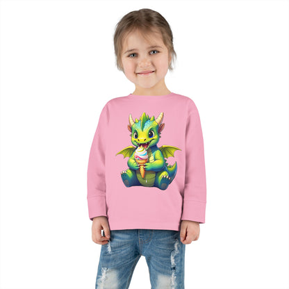 Cute Dragon Toddler Long Sleeve Tee - Perfect for Kids' Birthdays & Playtime