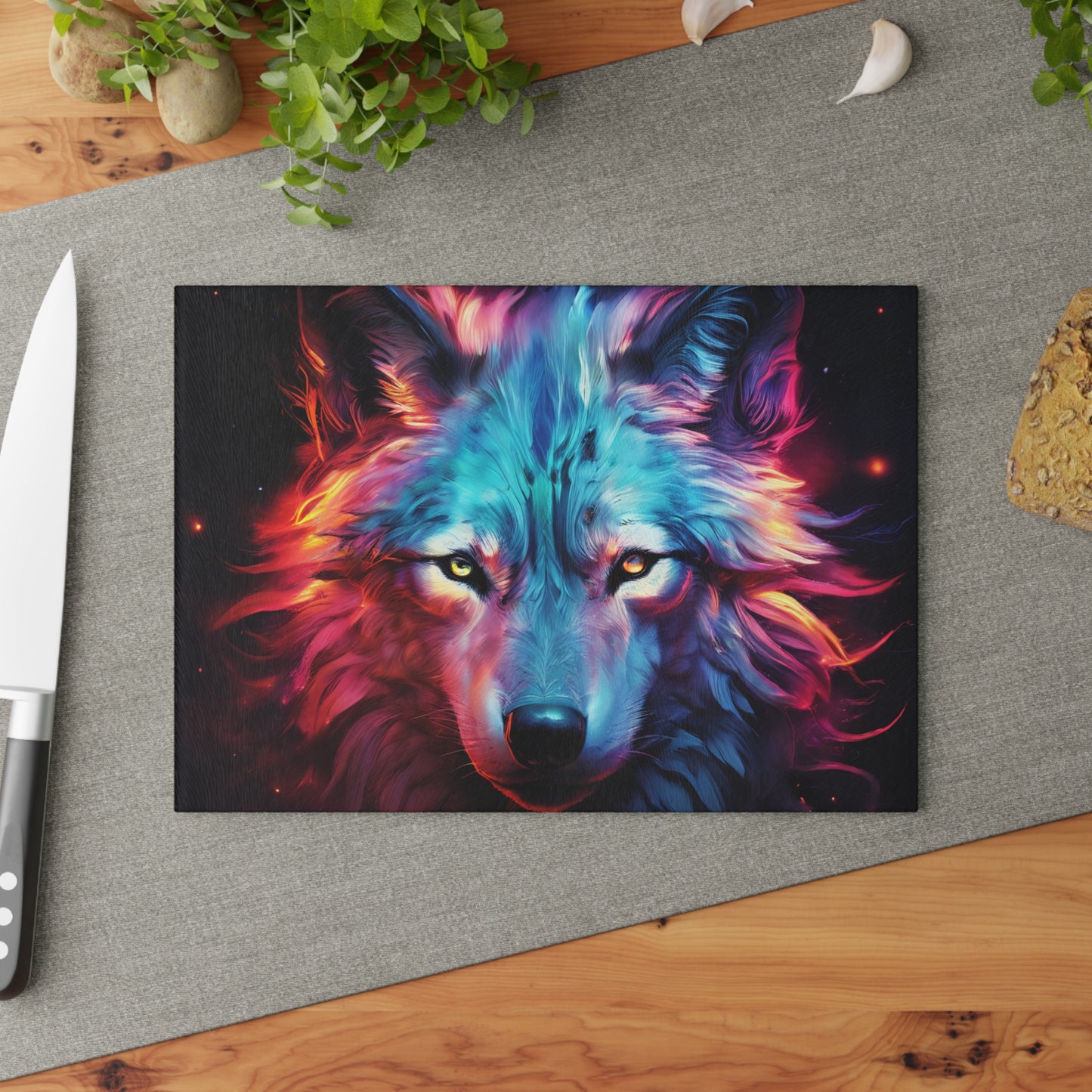 Wolf Aurora Glass Cutting Board