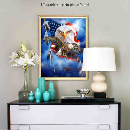 5D DIY Diamond Painting Cross Owl With Flag Picture Home Decoration Diamond Embroidery Painting Animals