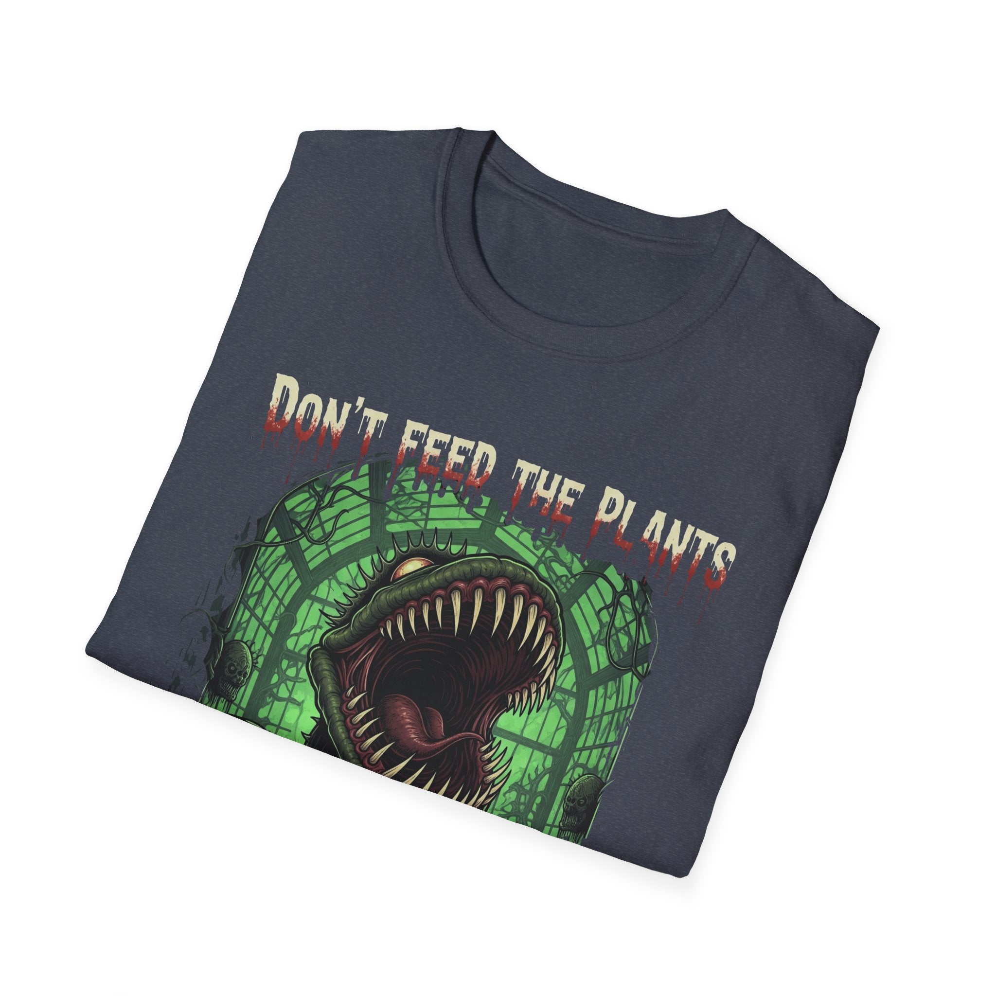 Don't Feed the Plants Unisex Softstyle T-Shirt, Horror T-Shirt, Halloween Shirt, Plant Lover Gift, Quirky Graphic Tee