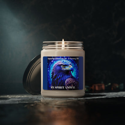 Aquarius (January 20 - February 18) Majestic Eagle Scented Soy Candle - 9oz Aromatherapy Candle for Nature Lovers