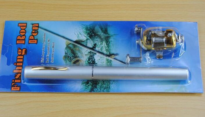 Genuine mini ice fishing pen pole fishing rod fishing rod with drum set, small sea pole portable fishing rod.