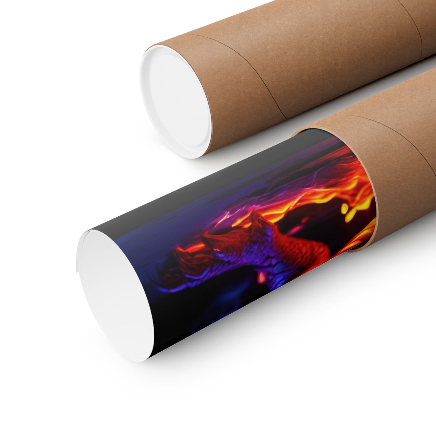 UV Black Light Reactive Neon Glow Dragon Matte Vertical Posters