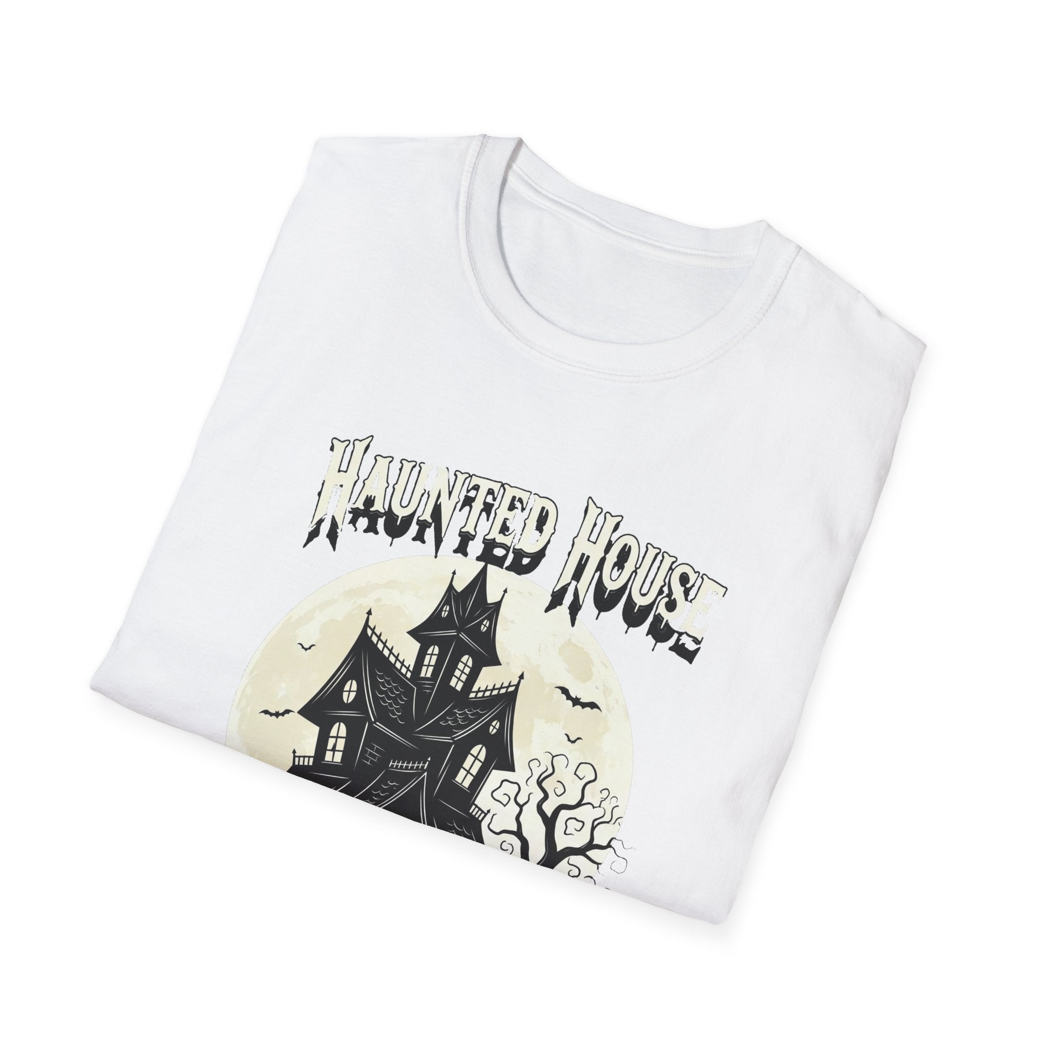 Haunted House Enthusiast  Unisex Softstyle T-Shirt | Spooky Vibes, Halloween Costume, Gift for Ghost Lovers, Autumn Wardrobe Essential
