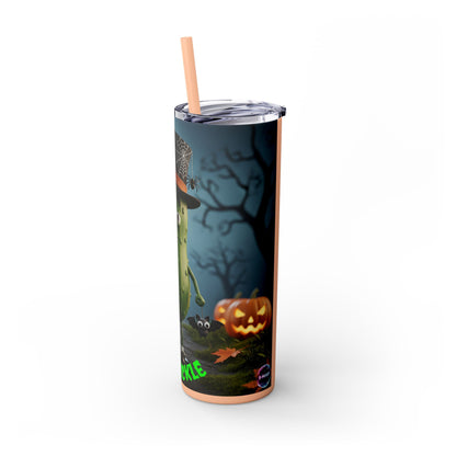 Halloween Mr. Pickle Tumbler, 20oz Skinny Tumbler with Straw, Fun for Parties, Trick or Treat, Kids Gift, Spooky Decor