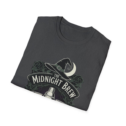 Midnight Brew Cocktail Club T-Shirt | Unisex Softstyle Tee, Barware Lovers Gift, Cocktail Party Attire, Fun Drinking Shirt, Night Out Wear