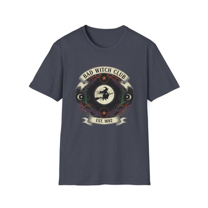 Unisex Bad Witch Club T-Shirt | Boho Style Tee, Witchy Gifts, Halloween Outfit, Casual Wear, Occult Apparel