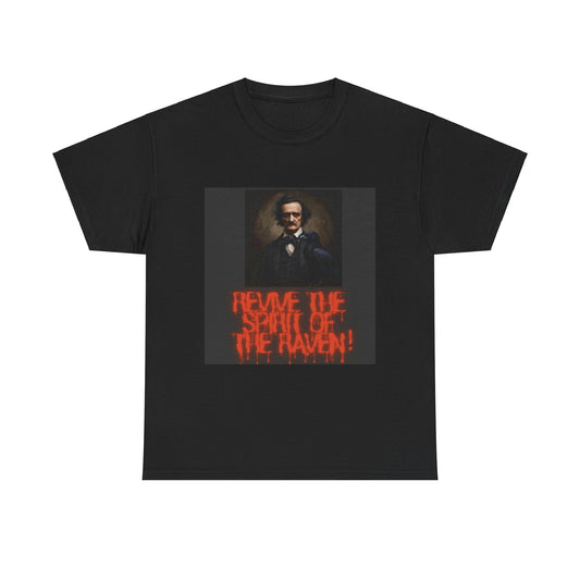 Edgar Allan Poe Inspired Unisex Heavy Cotton Tee - 'Revive the Spirit of the Raven!'