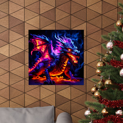 UV Black Light Reactive Neon Glow Dragon Matte Vertical Posters