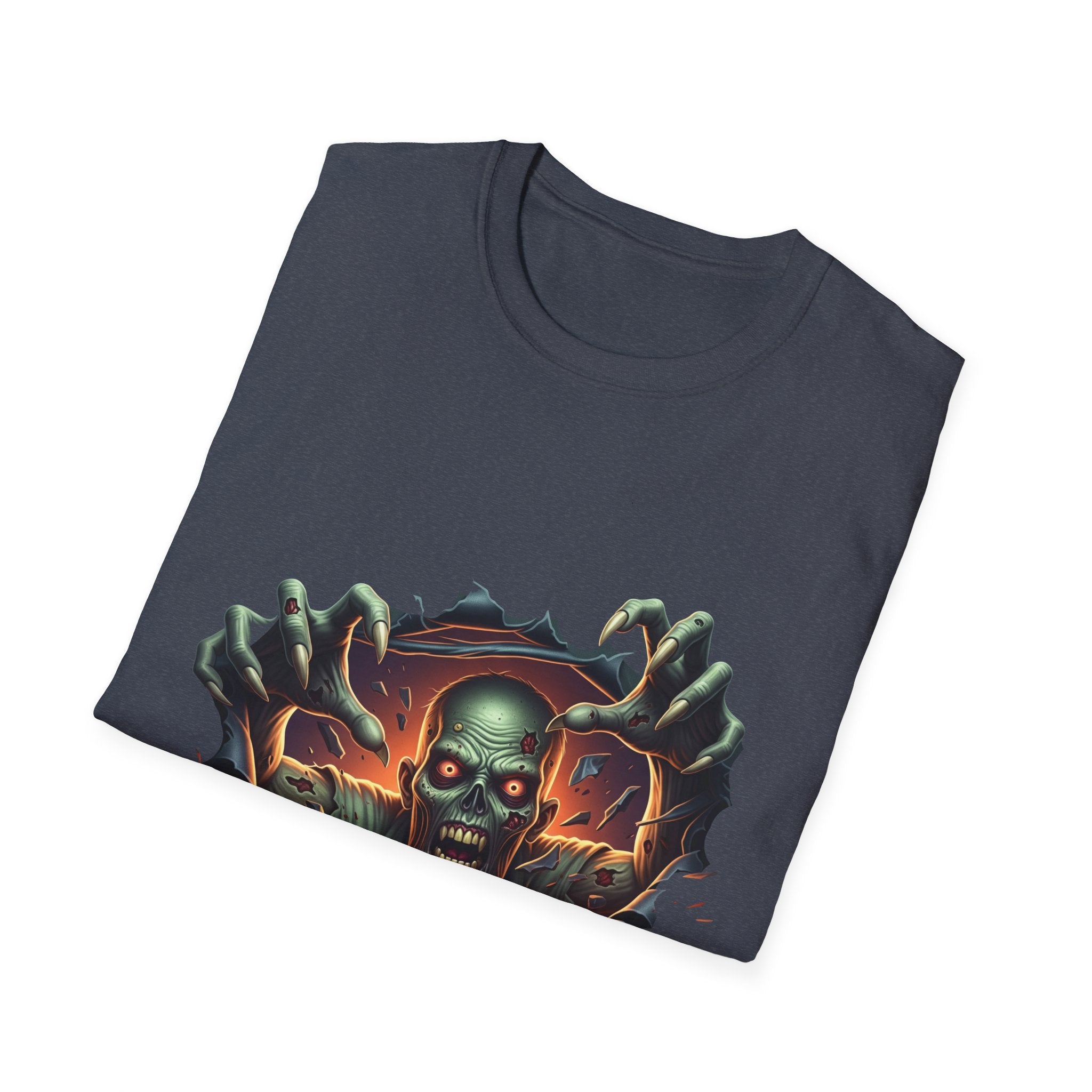 3D Spooky Zombie Graphic T-Shirt, Halloween Shirt, Unisex Softstyle Tee, Gift for Horror Fans, Casual Wear, Creepy Apparel