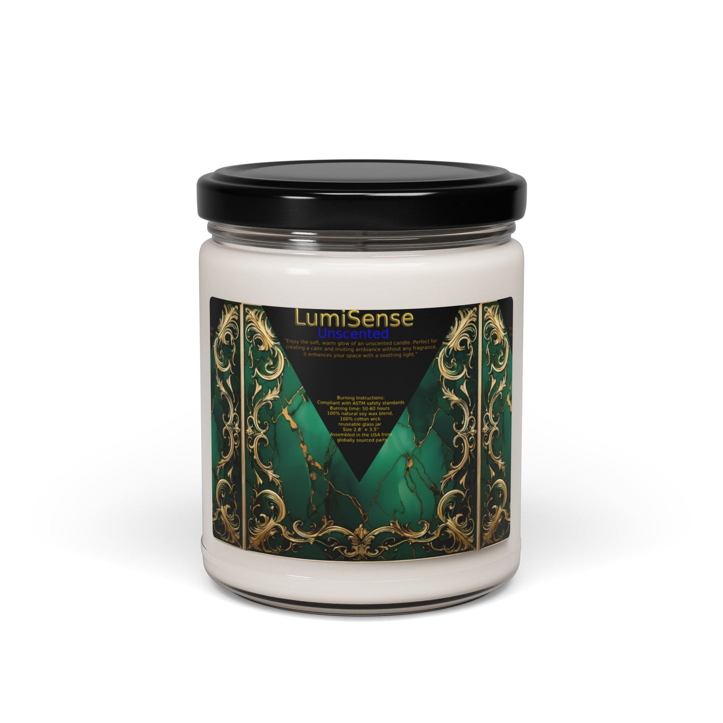 Luxurious Scented Soy Candle - 9oz, Elegant Home Decor with Lumisense Design