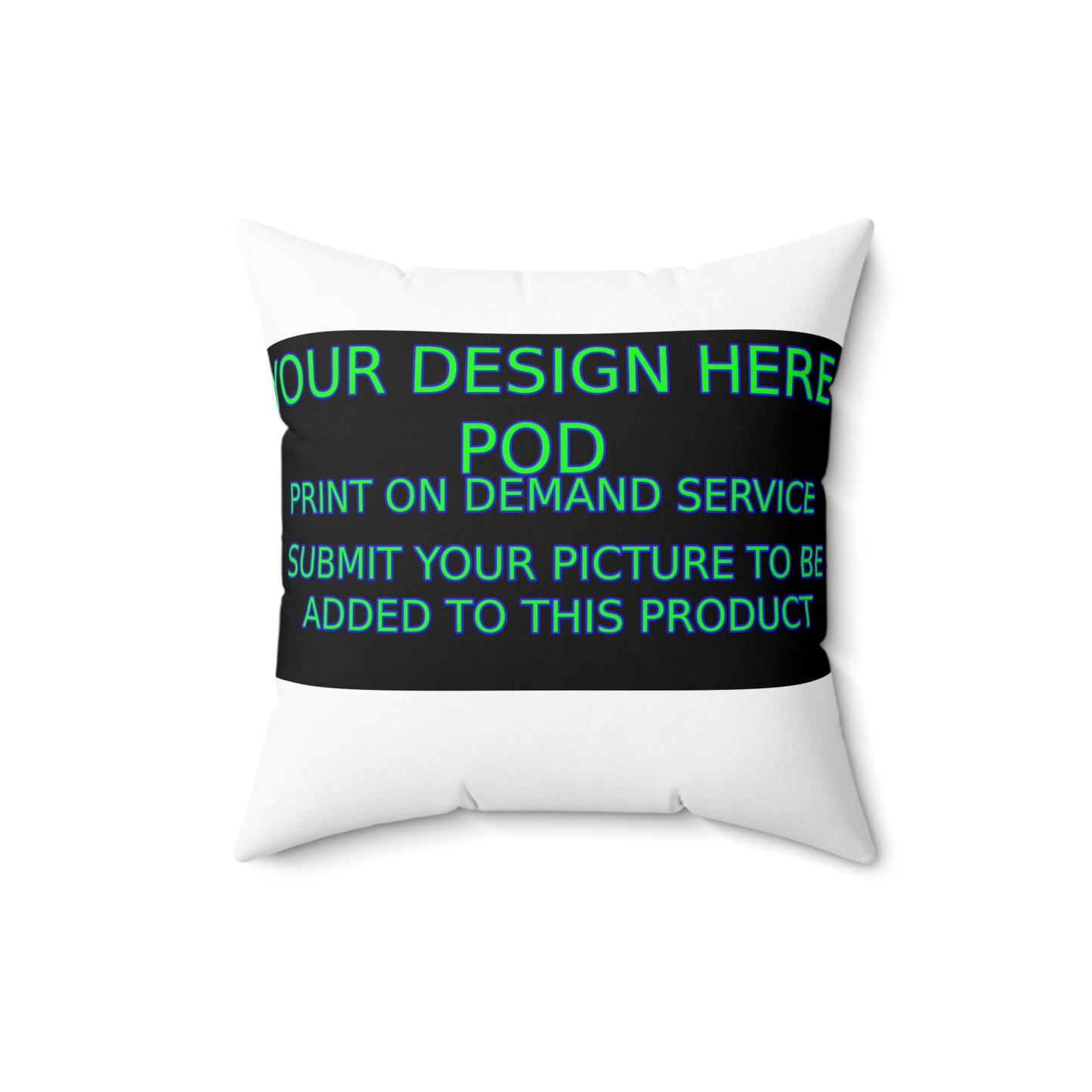 Customizable Spun Polyester Square Pillow - Personalize Your Design