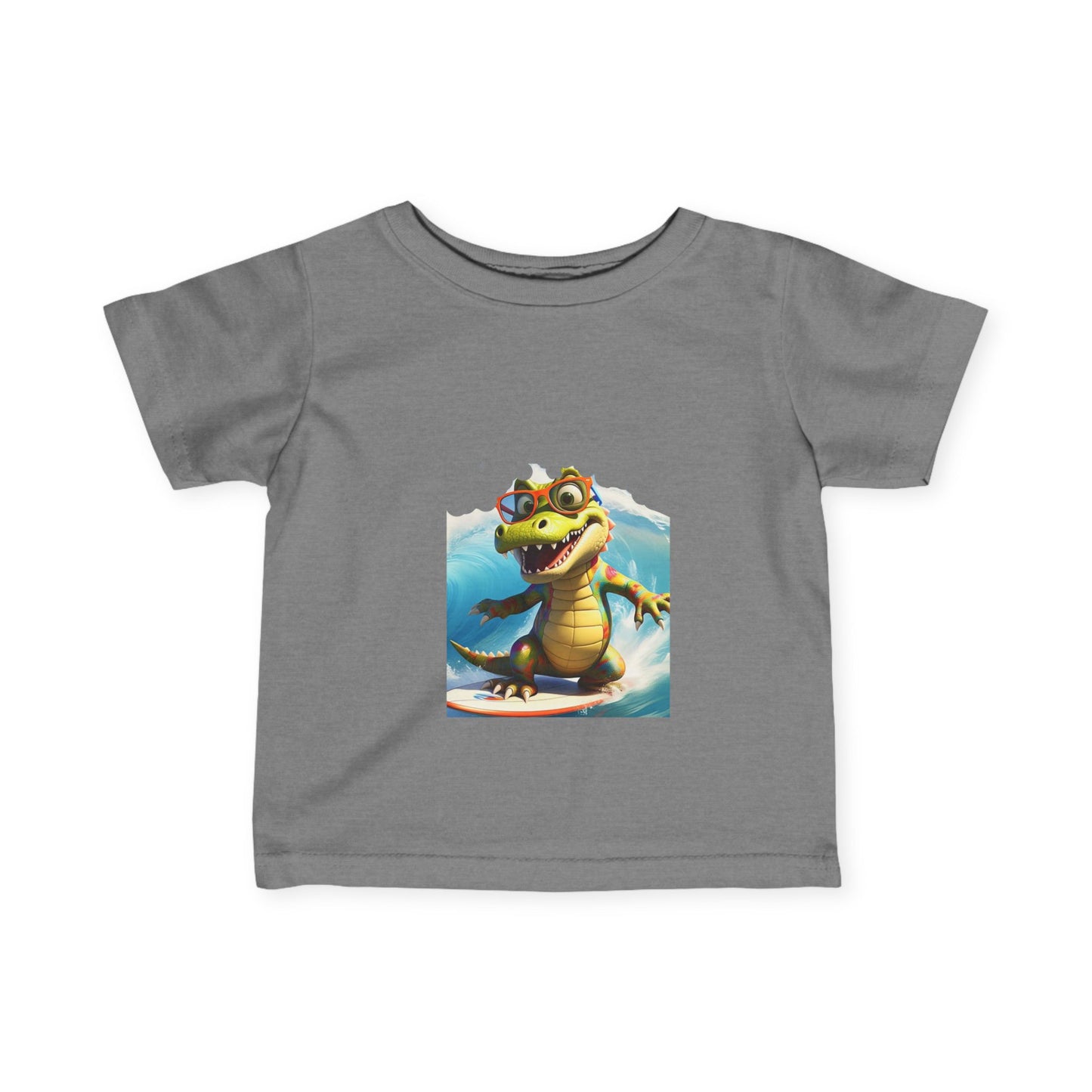 Cute Alligator Surfing Infant Tee - Perfect for Playtime & Summer Fun