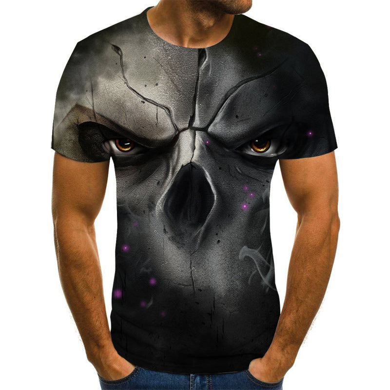 Men's Skull Print Short Sleeve T-shirt