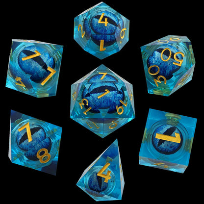 Resin Longans Movable Liquid Multifaceted Dice Suit