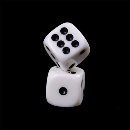 White All Black Dot 12MM Rounded Dice