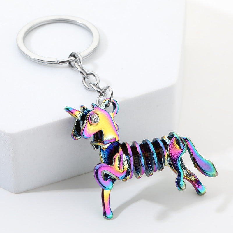 Alloy Colorful Dinosaur Keychain Pendant