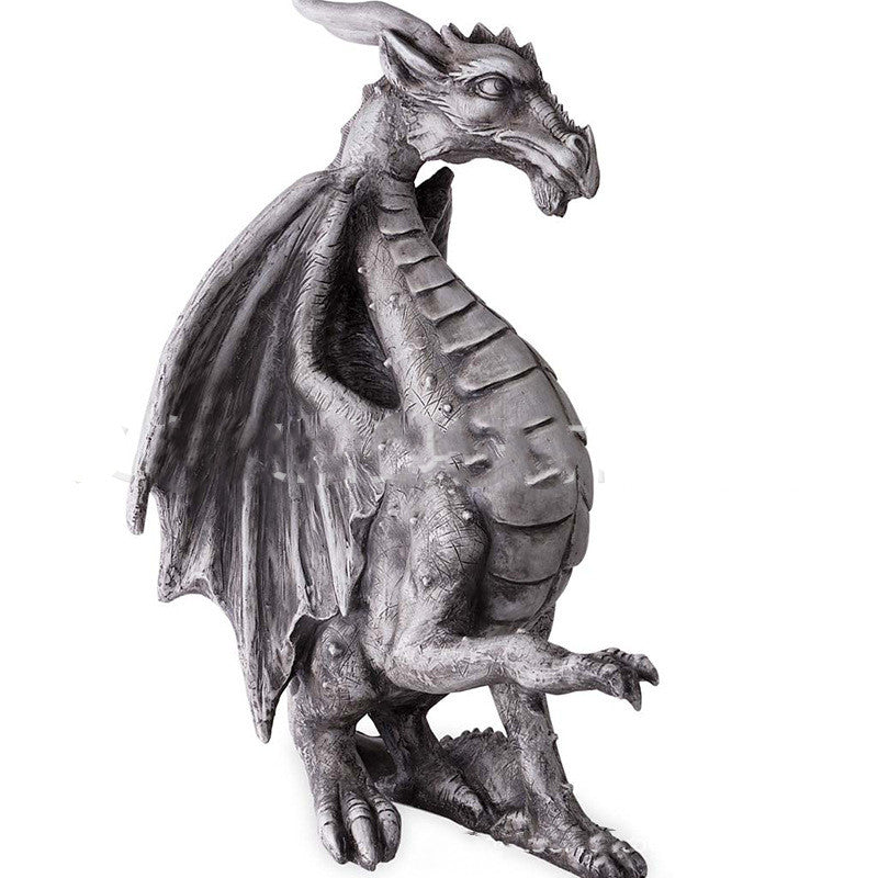 Medieval Flying Dragon Statue Gardening Outdoor Resin Dragon Crafts Ornaments