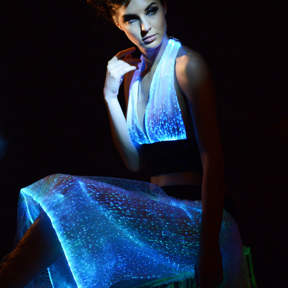 Fairy Two Piece Dress Star Glow Skirt Fiber Optic Tube Top Skirt