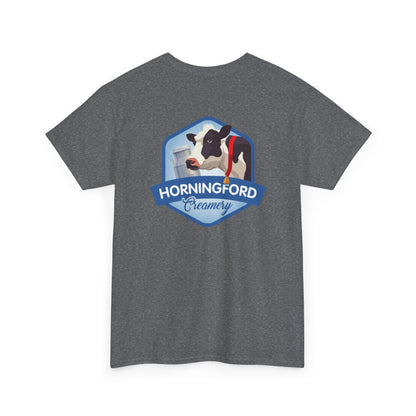 Horningford Creamery Unisex Heavy Cotton Tee - Farm Fresh Design with Cow Graphic