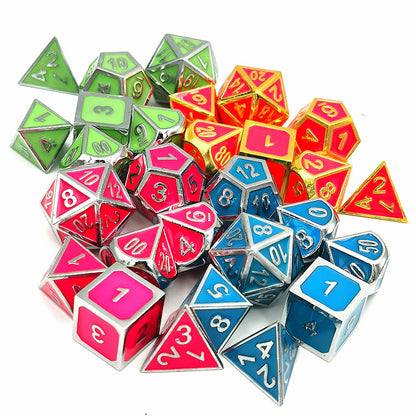 Luminous metal faceted dice