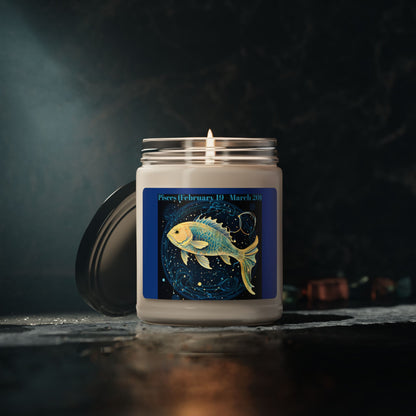 Astrology Pisces Scented Soy Candle - 9oz, Zodiac Decor & Perfect Gift