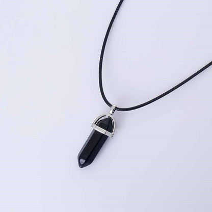 Jewelry Alien blasting necklace hex pendant necklace two pointed natural stone necklace Korean version of the source