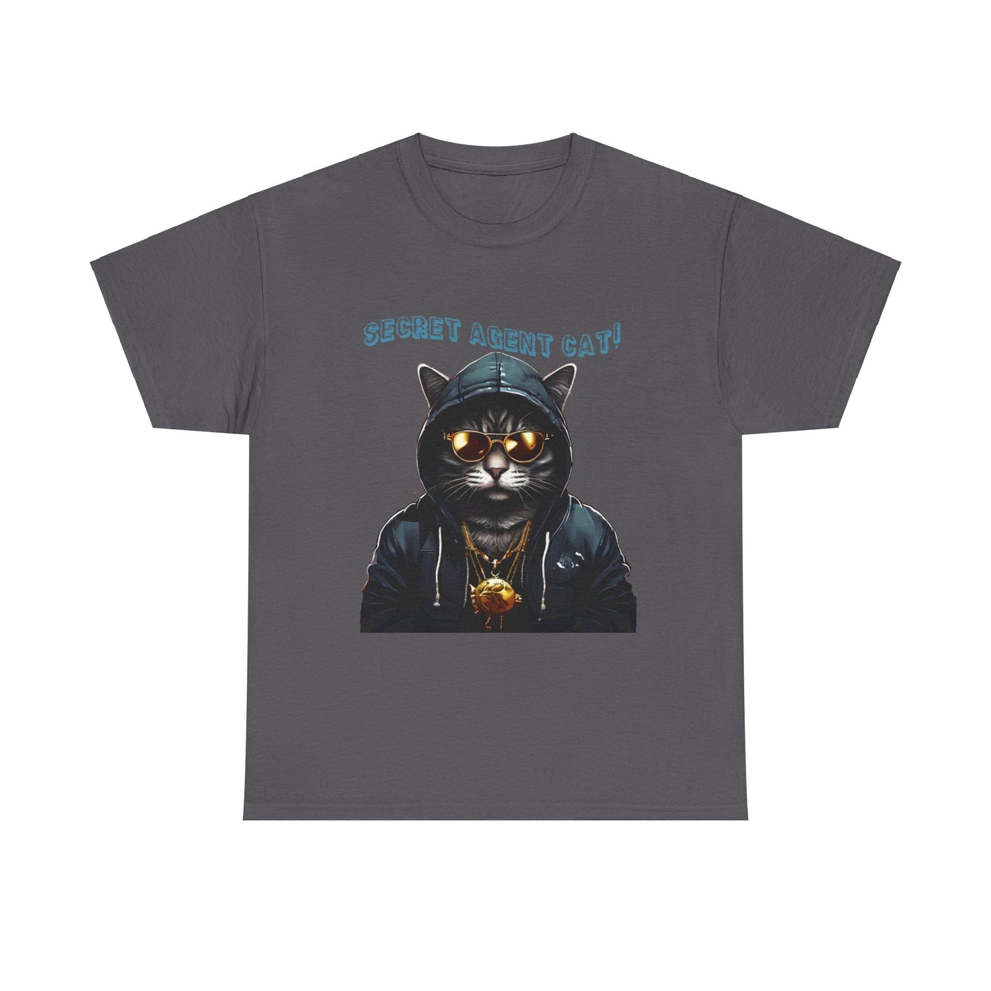 Secret Agent Cat Unisex Heavy Cotton Tee