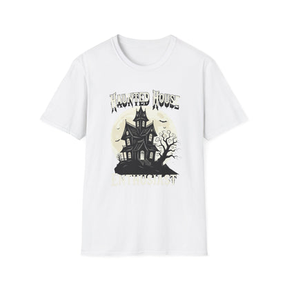 Haunted House Enthusiast  Unisex Softstyle T-Shirt | Spooky Vibes, Halloween Costume, Gift for Ghost Lovers, Autumn Wardrobe Essential