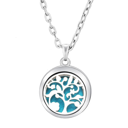 Pendant Perfume Locket Stainless Steel Essential Oil Diffuser Women's Necklace