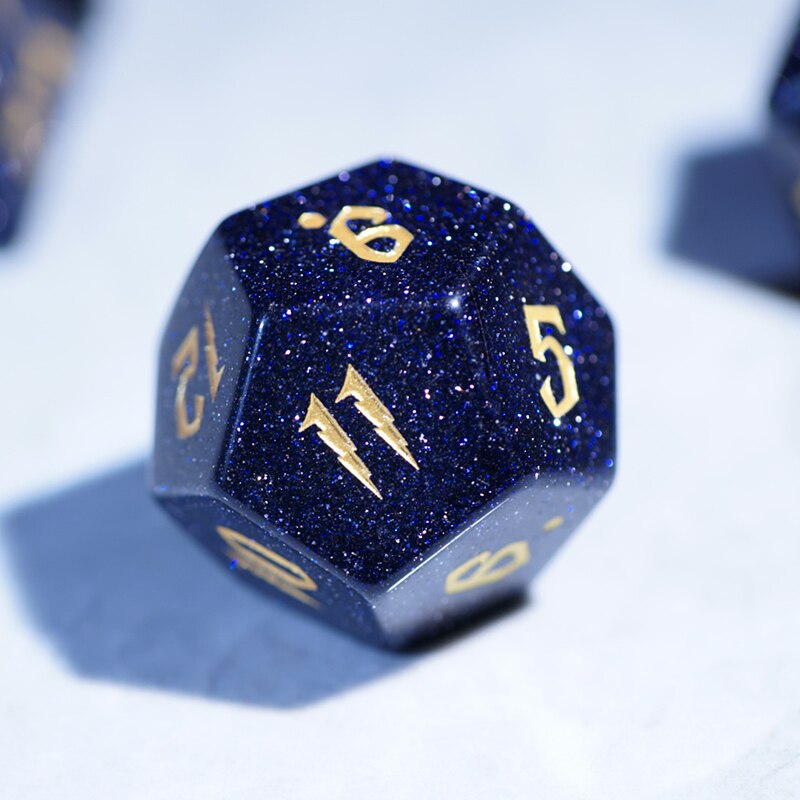 Blue sandstone faceted dice