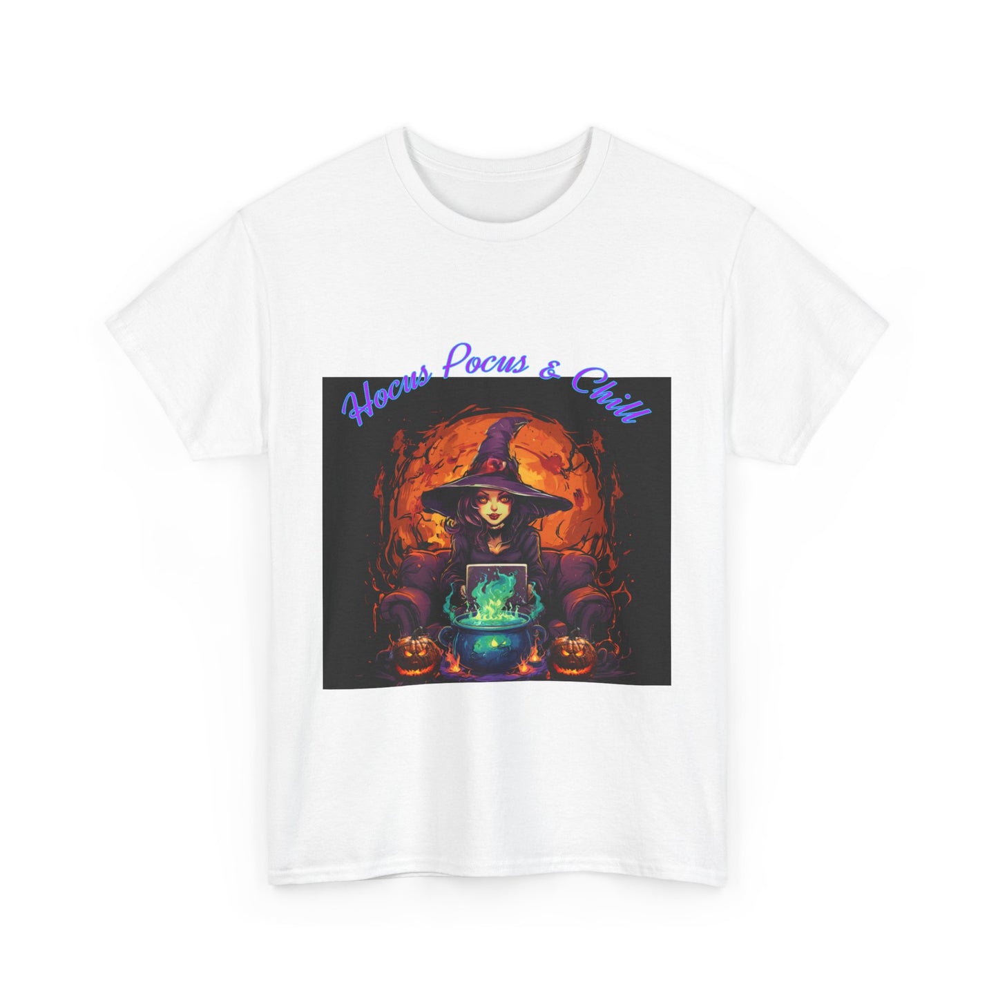 Hocus Pocus & Chill Unisex Heavy Cotton Tee - Perfect for Halloween Celebrations