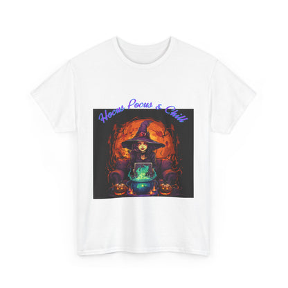 Hocus Pocus & Chill Unisex Heavy Cotton Tee - Perfect for Halloween Celebrations