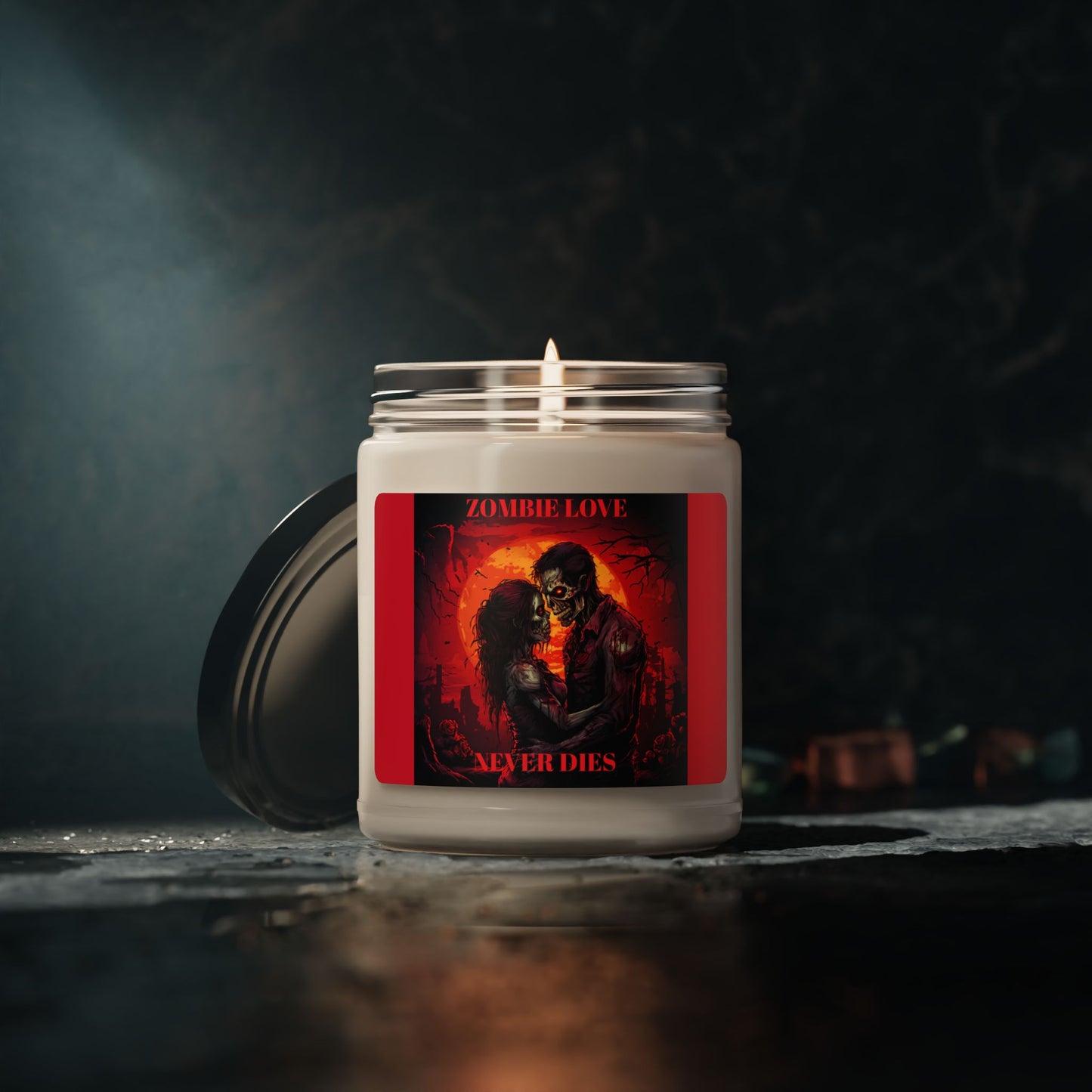 Zombie Love Scented Soy Candle - 9oz, Perfect for Halloween & Gothic Decor