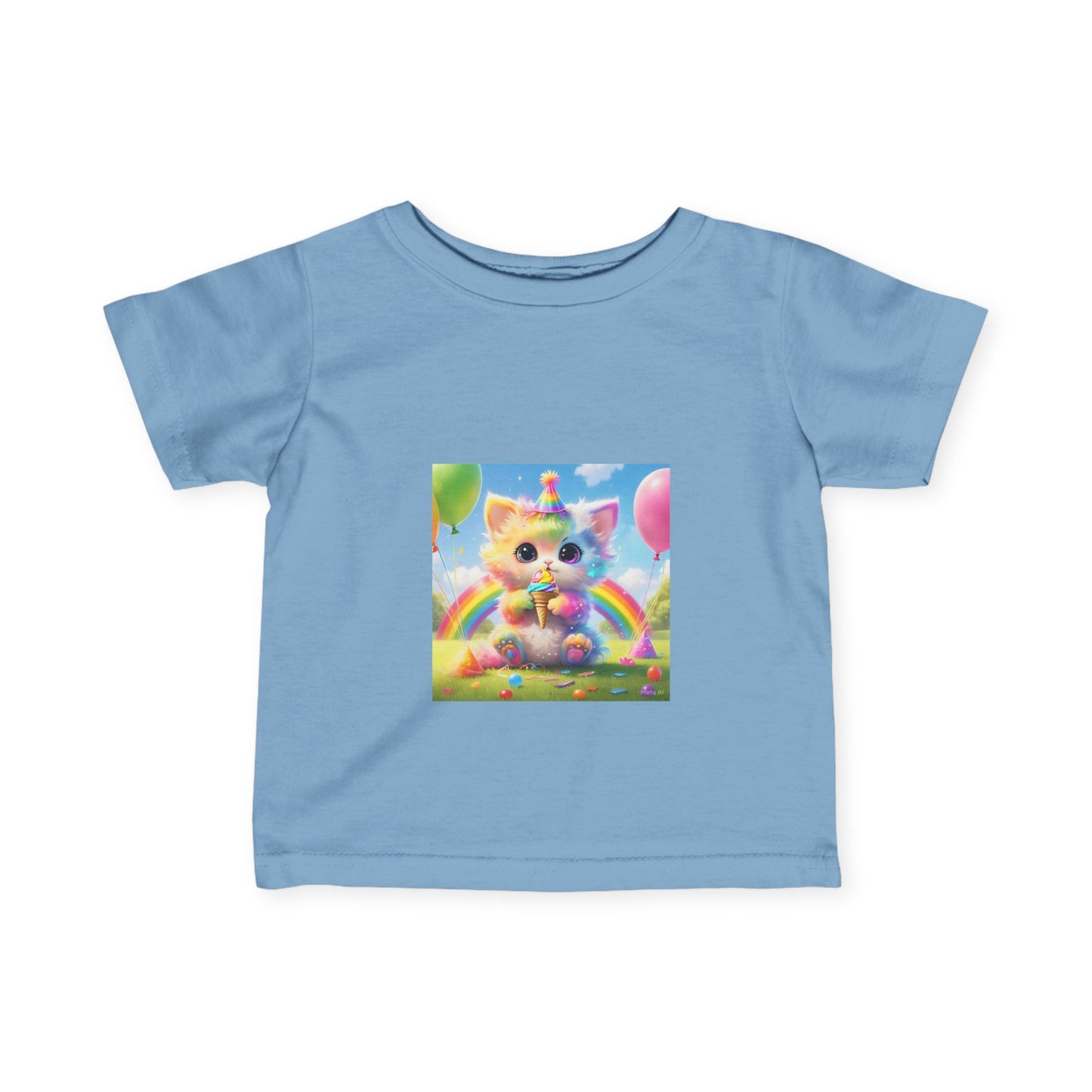 Rainbow Kitten Infant Tee - Cute and Colorful Baby Shirt for Playtime