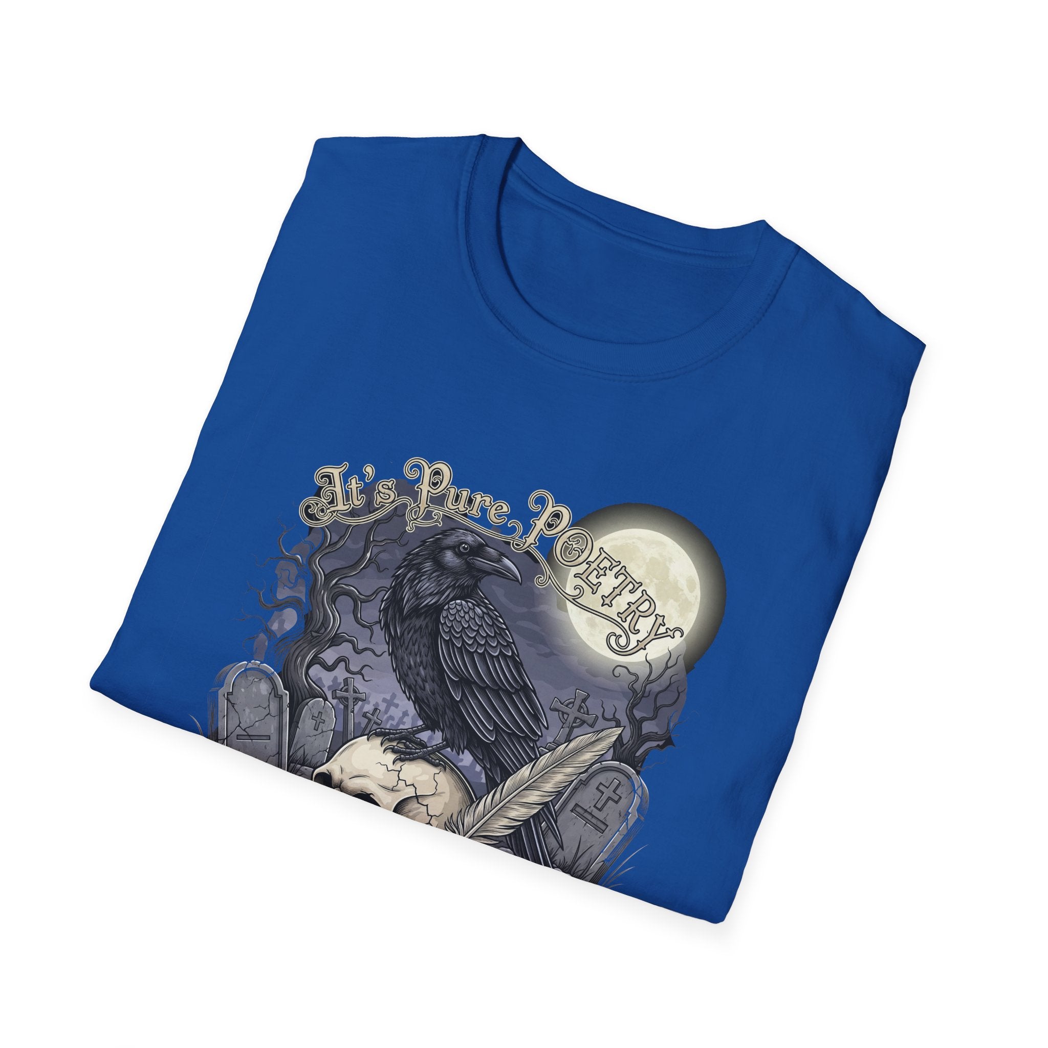 Gothic Its Pure POEtry  Graphic T-Shirt, Unisex Softstyle Tee for Halloween, Horror Fans, Casual Wear, Gift for Occasions